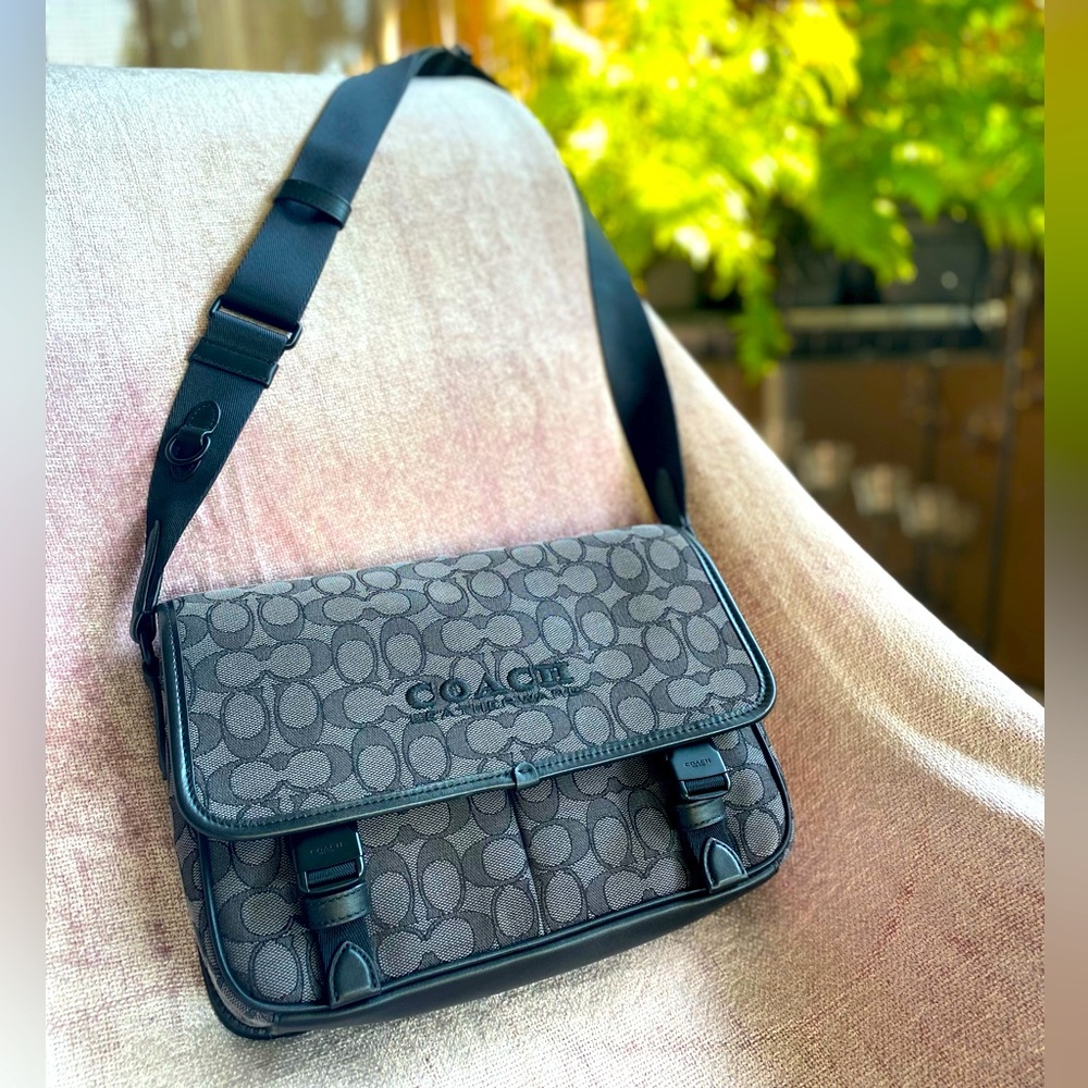 Coach Gray Signature Messenger Bag